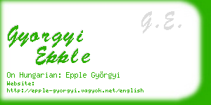 gyorgyi epple business card